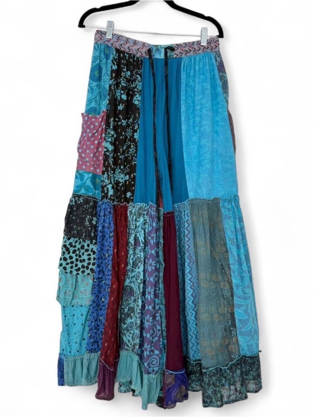 Boho Patchwork Wide Leg Pants